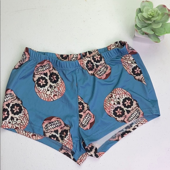 Pants - Sugar Skull Workout Shorts Size Medium